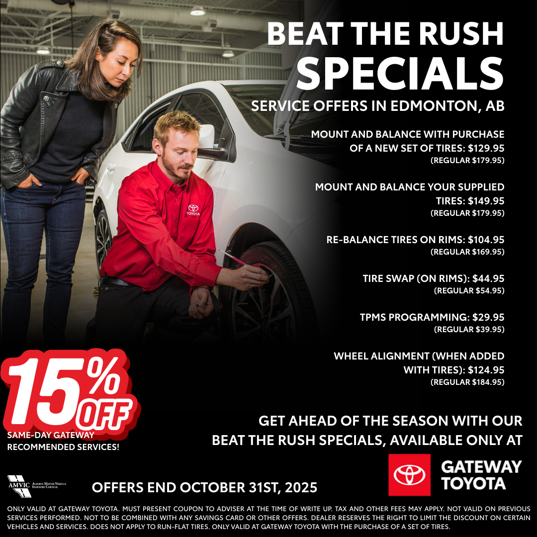 Beat the Rush Tire & Service Specials in Edmonton, Alberta